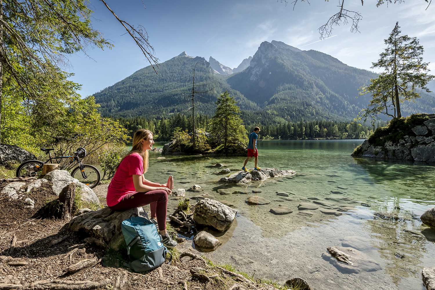6 Ramsau b.Berchtesgaden Nationalpark Hintersee Rast auf dem Bodensee Königssee Radweg copy