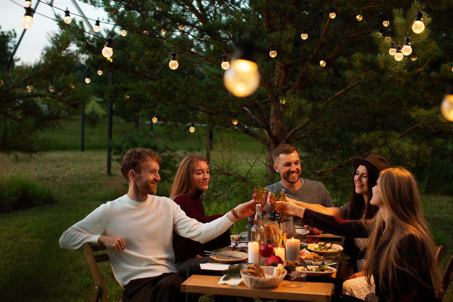 family reunion celebrating winter