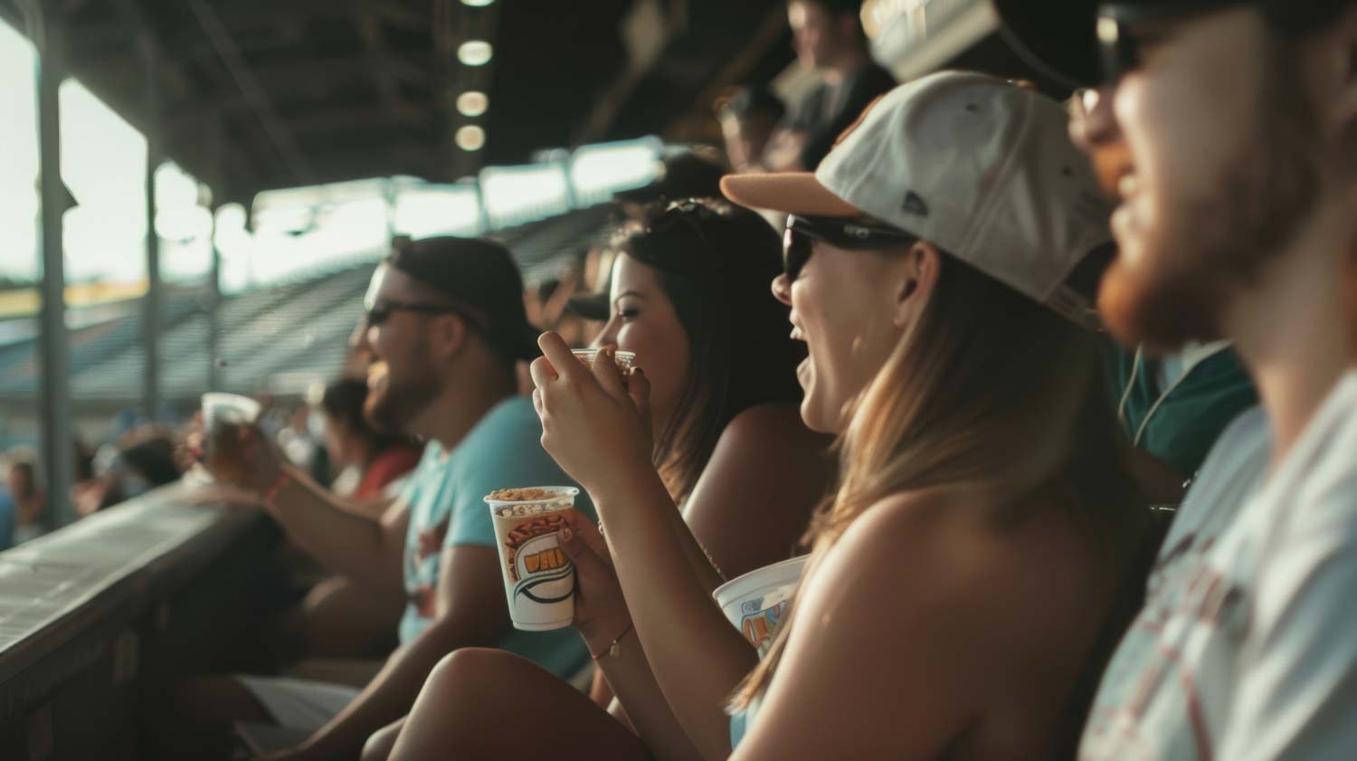 enthusiastic spectators enjoying lively day sporting event canopy stadium