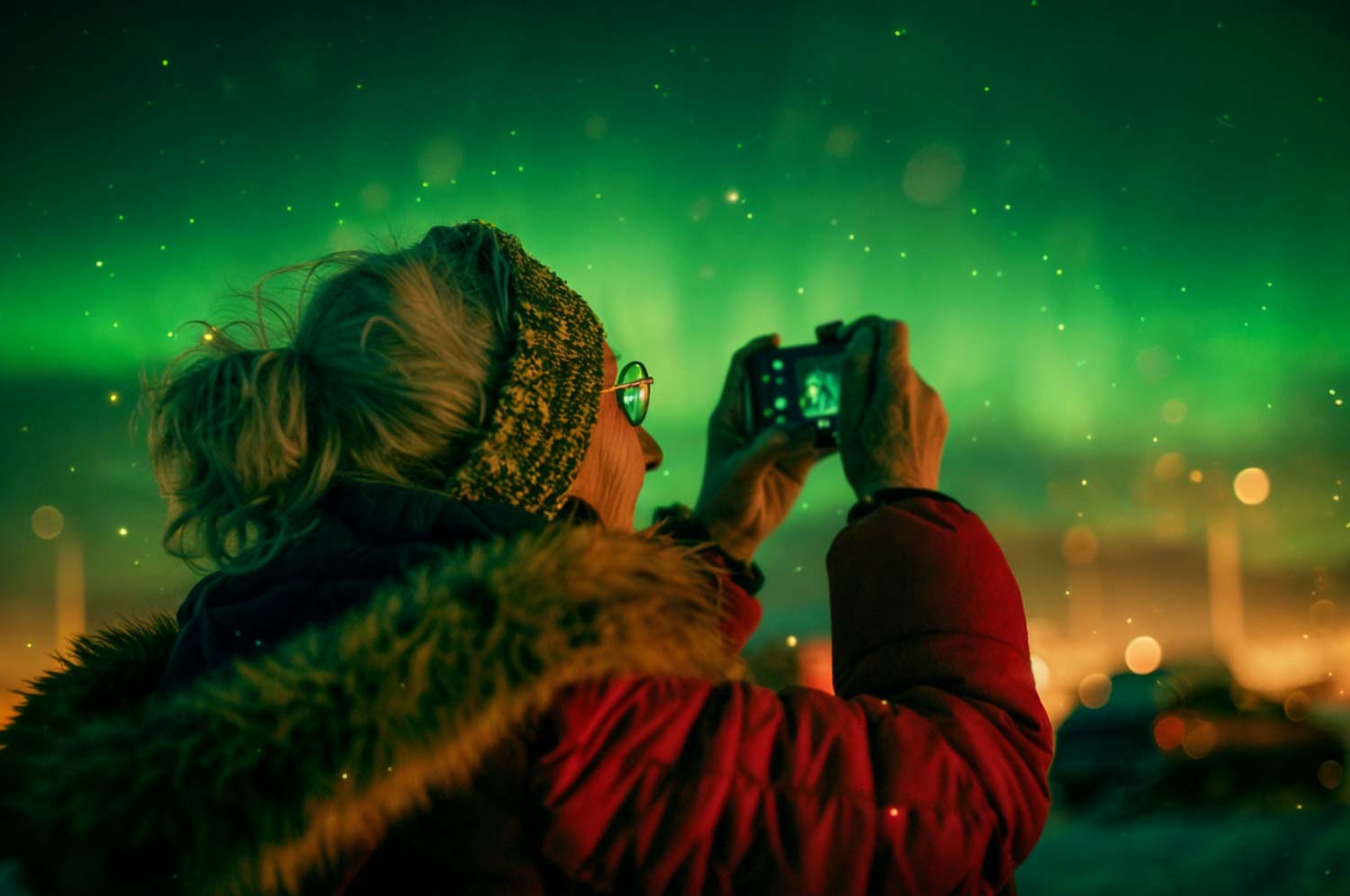 old woman celebrating world photography day